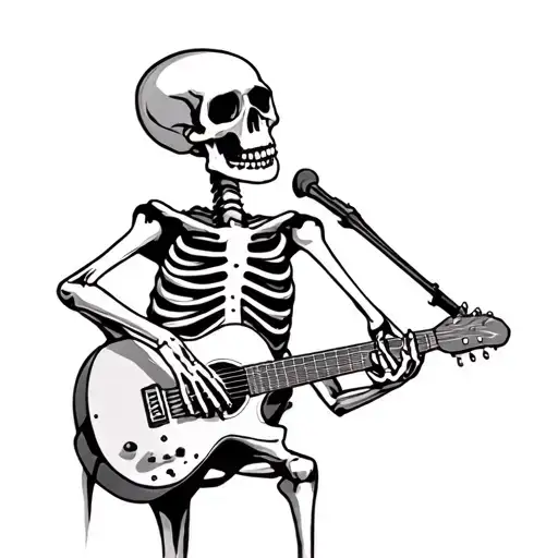 Skeleton Playing Guitar