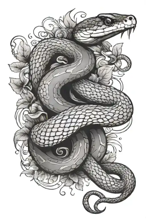 Snake With Mushrooms Growing