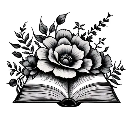 Book Surrounded By Bold Floral