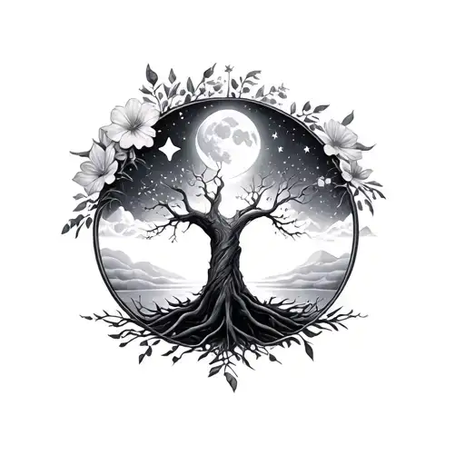 Flowers Of The Moon And Stars And Tree Of Life