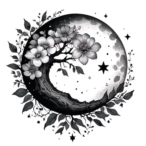 Flowers Of The Moon And Stars And Tree Of Flower Life