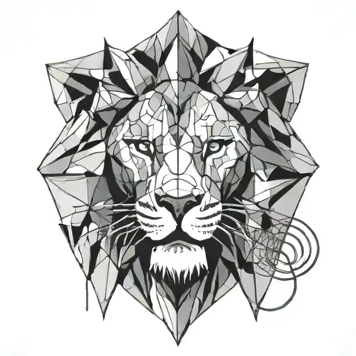 A Minimalist Geometric Lion Design Inspired By Calisthenics Movements