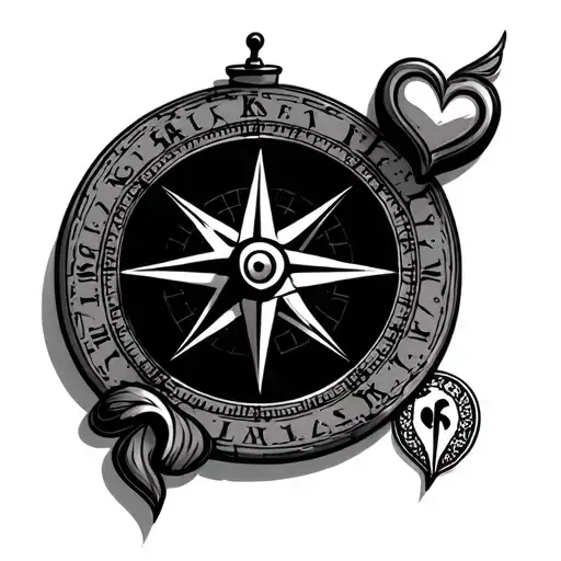 Compass Time Money Love Heart