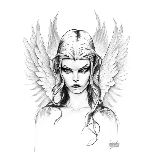 Half Angel Body And Half Devil Body Merged Together Showing Conflicting Personality