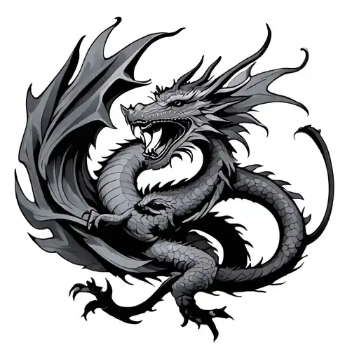 Flying Dragon Intertwined