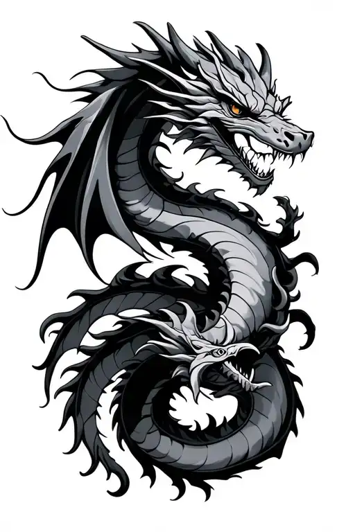 Flying Dragon Intertwined