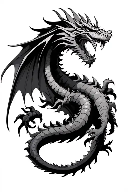 Flying Dragon Intertwined