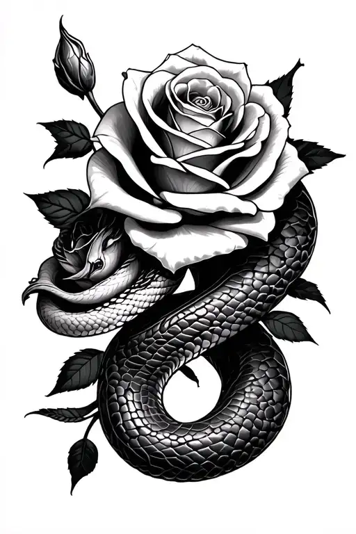 Snake And Rose Wrapped