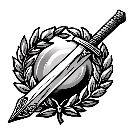 Roman Sword In A Laurel Wreath