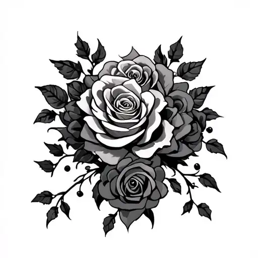 Gothic Chest Tattoo That Goes Down Into Sternum And Up Towards Shoulder With Roses