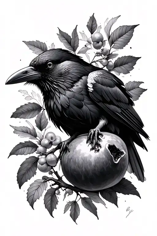 Crow And Pomegranate Forearm