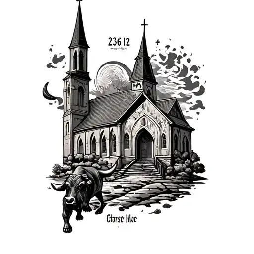 A Sleeve With A Bull A Church And Some Numbers Like 23 6 12