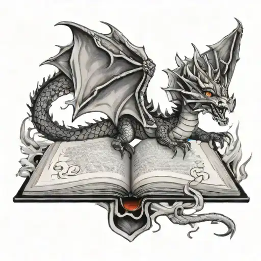 Dragon Coming Out Of A Book