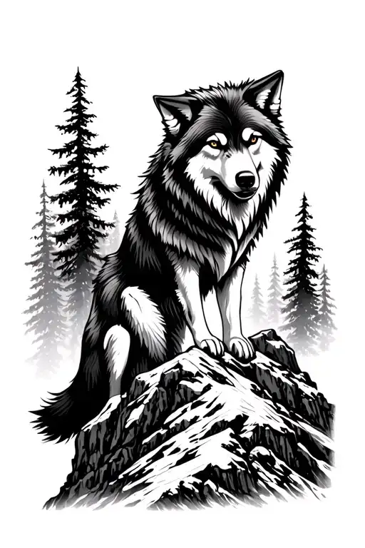 Wolf Holwing On A Mountian Top