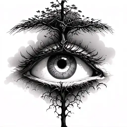 An Eye At The Base Of A Tree Growing