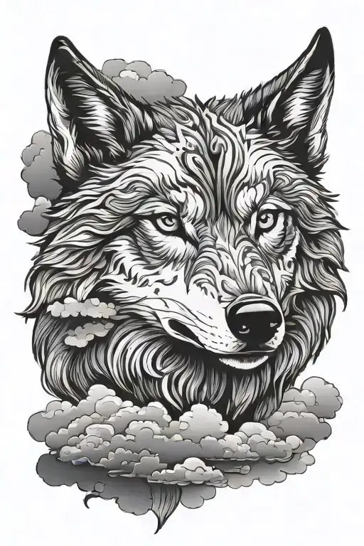 Wolf And Cloud Background