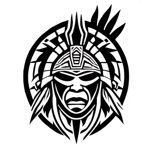 Mask Totem Aztec Warrior