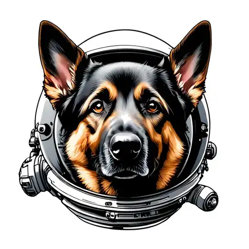 German Shepherd Astronaut