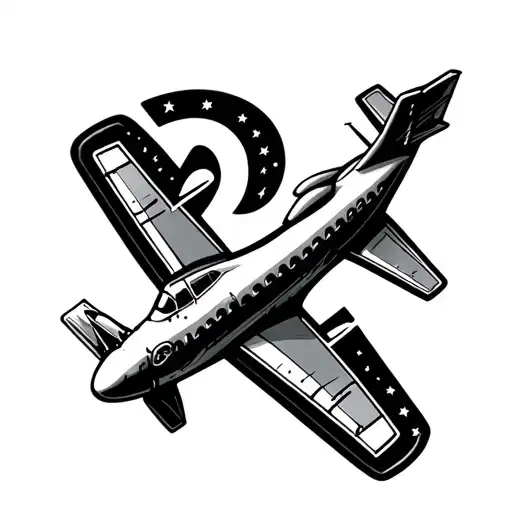 Airplane In Shape Of Cursive D