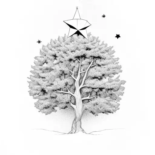 Tree With Names And A Star