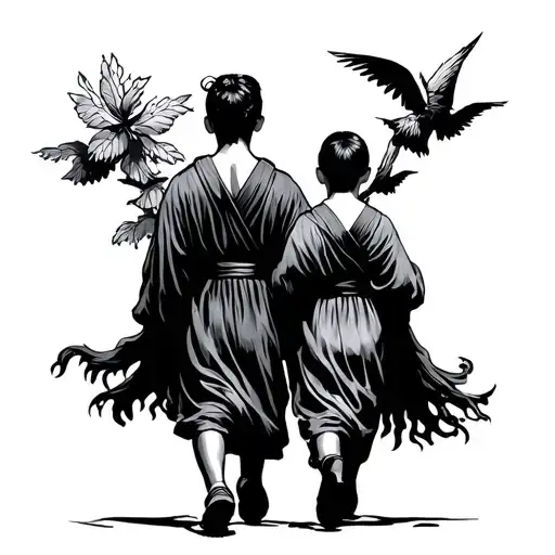 Kannon And Reagan Children Walking