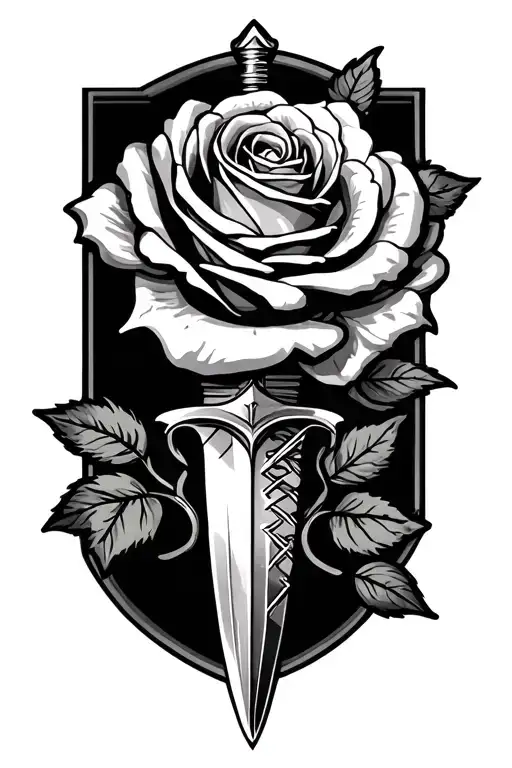 Dagger And Rose Barberd Wire