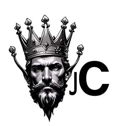 J C With A Kings Crown