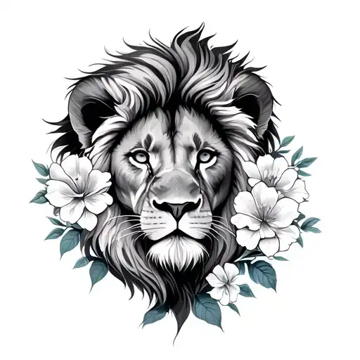 Flowers And Lion