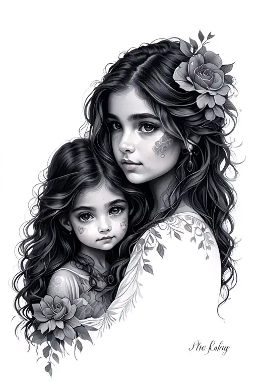 Mother Daughter Tattoo Design Inspired