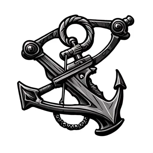 Crossbow Made From An Anchor