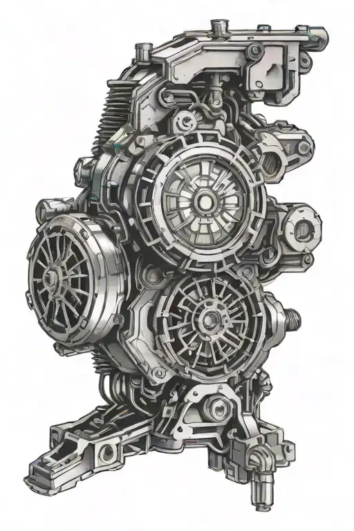 Ironman's Arc Reactor Glowing In The Center Of A Detailed Car Engine