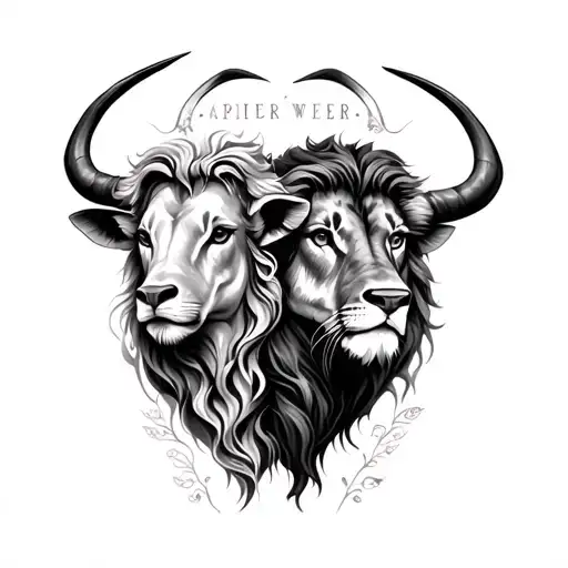 Taurus And Leo Tattoo For Couples