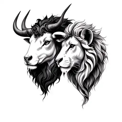 Taurus And Leo Tattoo For Couples