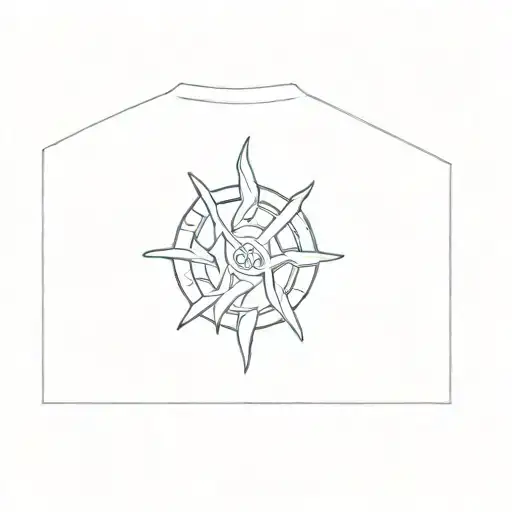 Pisces Symbols Around A Trident