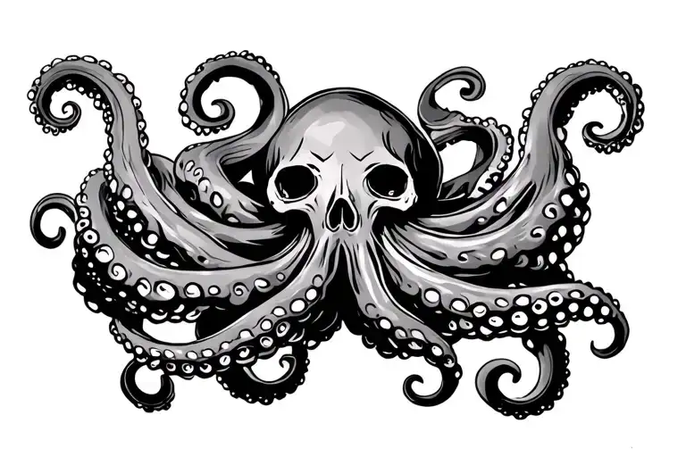 Momento Mori Text With Octopus Wrapped Loosely