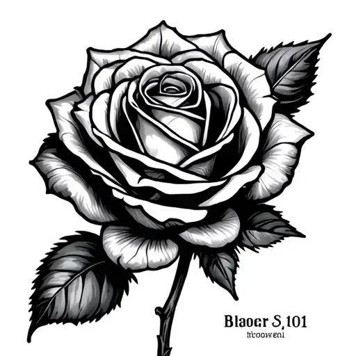 Rose Name In Stem With Fallen Petal With Date