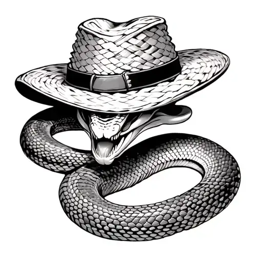 Snake With Straw Hat