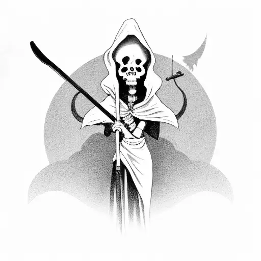 Female Grim Reaper With Big Scythe
