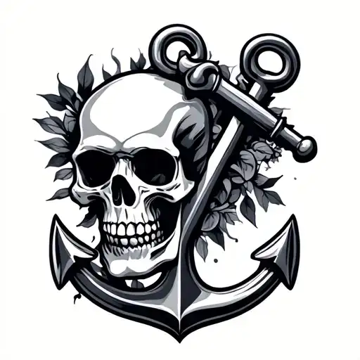 Anchor With Skull
