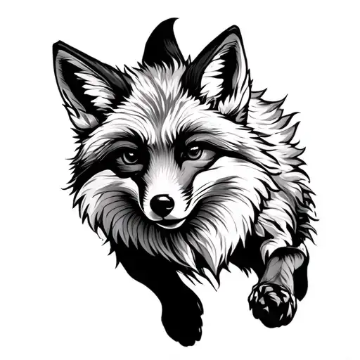 Running Fox From The Side View