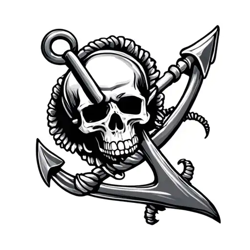 Anchor With Skull