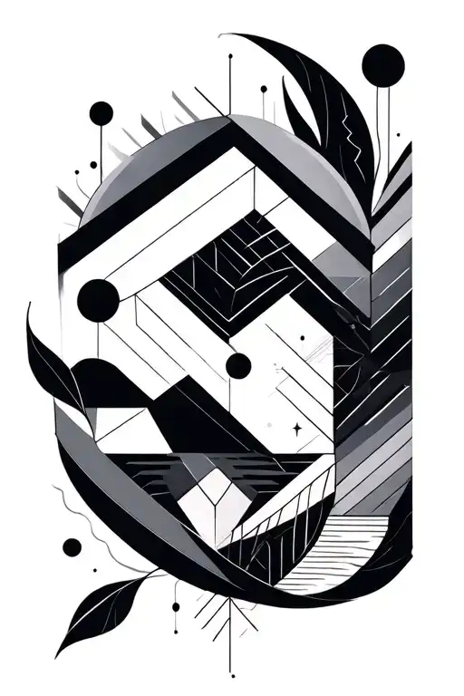 Geometric Line Tattoo With Shapes