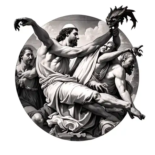 Demon Fighting Pope In Sistine Chapel