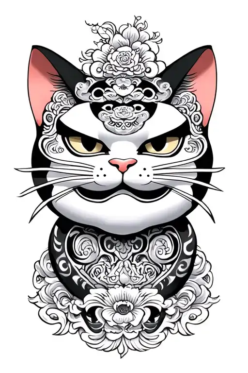 Lucky Cat Japanese Demon Mask