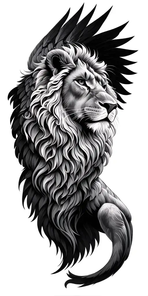 Lion And Bird Wings