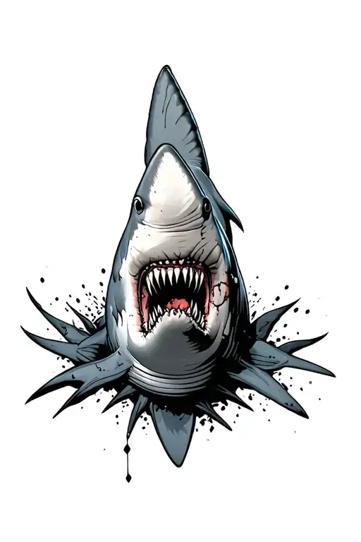 Aggressive Shark And Wounds