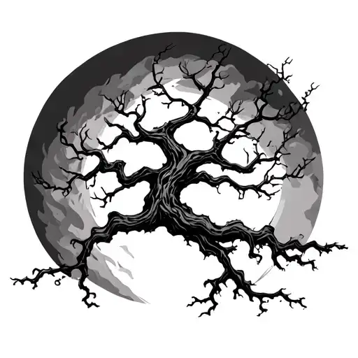 Poison Tree With Moon Behind It
