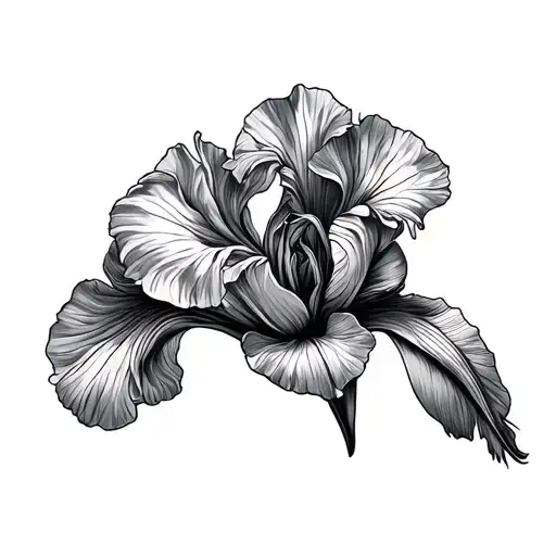 Iris Flower Fine Line