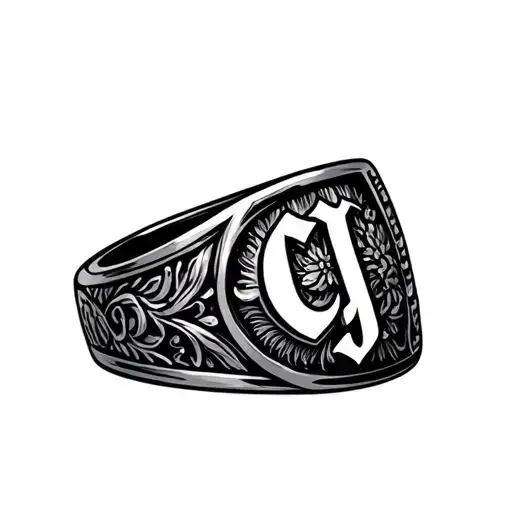 Ring With Cj Initials