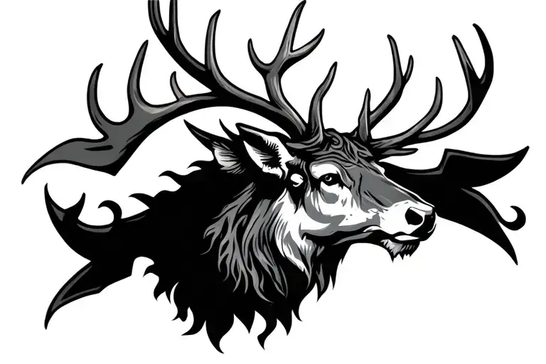 Celtic Stag Head Celtic Banner Wrapped